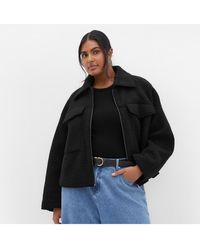 City Chic - Plus Size Boucle Zip Front Jacket - Lyst