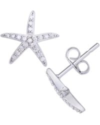 Macy's - Diamond 1/5 Ct. T.w. Starfish Stud Earrings - Lyst