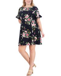 Jessica Howard - Plus Size Printed Ruffle-sleeve Fit & Flare Dress - Lyst