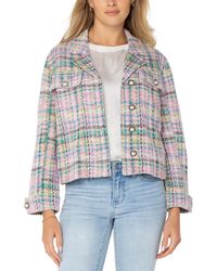 Liverpool Los Angeles - Button Front Boxy Plaid Shacket - Lyst
