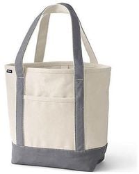 Lands' End - Medium 5 Pocket Open Top Canvas Tote Bag - Lyst