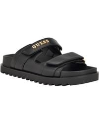 Guess - Fabulon Two Strap Fabric Slide-on Sandals - Lyst