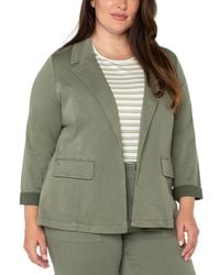 Liverpool Los Angeles - Liverpool Plus Size Open-front Twill Blazer - Lyst