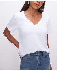 GOOD AMERICAN - Heritage V-neck Short-sleeve T-shirt - Lyst