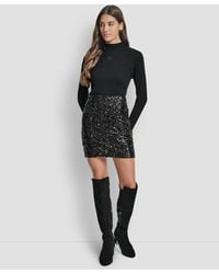 DKNY - Sequin Embellished Mini Skirt - Lyst