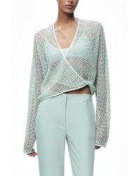 Nocturne - Wrap Mesh Blouse - Lyst