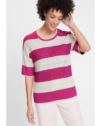 Olsen - Cotton Blend Striped Pullover - Lyst