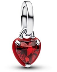 PANDORA - Red Chakra Heart Mini Dangle Charm - Lyst