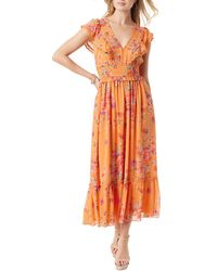 Jessica Simpson - Phillipa Floral-print Ruffled Maxi Dress - Lyst