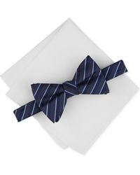 Alfani - Vinton Stripe Bow Tie & Pocket Square Set - Lyst