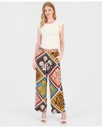 Tahari - High-rise Printed Pull-on Pants - Lyst