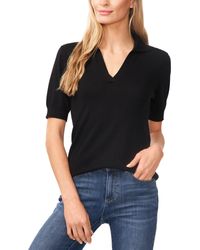 Cece - Short Sleeve Collared Polo V-neck Sweater - Lyst