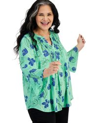 Style & Co. - Plus Size Printed Pintuck Blouse - Lyst