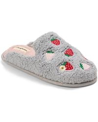 Dearfoams - Pink Bow Teddy Scuff Slipper - Lyst