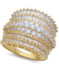 Giani Bernini - Cubic Zirconia Multi Row Princess, Baguette & Pave Band (4-1/5 Ct. T.w.) In Sterling Silver Or 18k Gold Over Silver - Lyst