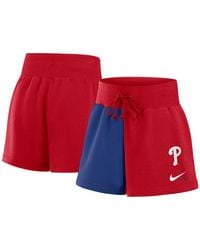 Nike - Red/royal Philadelphia Phillies Color Block Phoenix Fleece Lounge Shorts - Lyst
