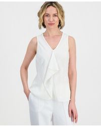 Kasper - Ruffle-front Sleeveless Top - Lyst