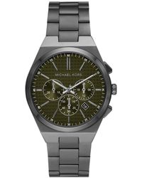 Michael Kors - Oversized Lennox Gunmetal Watch - Lyst