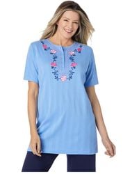 Woman Within - Plus Size 7-day Embroidered Pointelle Tunic - Lyst