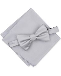 Alfani - Solid Texture Pocket Square And Bowtie - Lyst