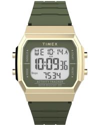 Timex - Activity Tracker Digital Silicone Strap 40mm Octagonal Watch - Lyst
