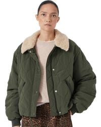 Hush - Teddy Collar Quilted Bomber Jackets - Lyst