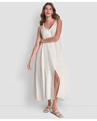 DKNY - Knotted Strap V-neck A-line Dress - Lyst