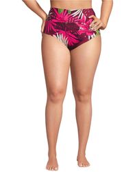 Lands' End - Plus Size Pinchless High Waisted Bikini Bottoms - Lyst