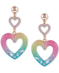 Dolce & Gabbana Dg Double-heart-drop Earrings in Gold (Metallic) - Lyst