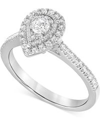 Macy's - Diamond Pear Halo Engagement Ring (1/2 Ct. T.w. - Lyst