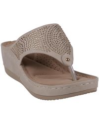 Gc Shoes - Wagner Embellished Thong Wedge Sandals - Lyst