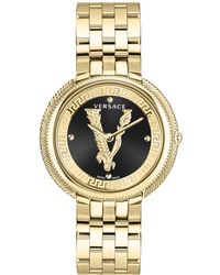 Versace - Swiss Thea Gold Ion Plated Stainless Steel Bracelet Watch 38mm - Lyst