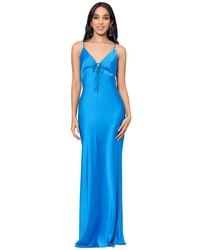 Betsy & Adam - Tie-front V-neck Gown - Lyst