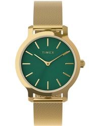 Timex - Green Dial Transcend -tone Stainless Steel Watch 31 Mm - Lyst
