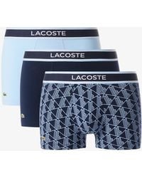 Lacoste - 3-pack Monogram Trunks - Lyst