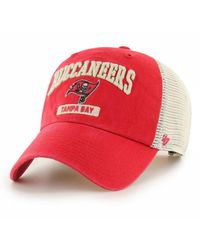 Men's '47 Khaki/Red Tampa Bay Buccaneers Ashford Clean Up Adjustable Hat