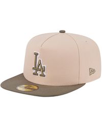 KTZ - Light Beige/olive Los Angeles Dodgers Two-tone Color Pack A-frame 59fifty Fitted Hat - Lyst