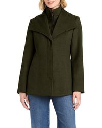 Vince Camuto - Short Wool Coat With Fixed Bib - Lyst