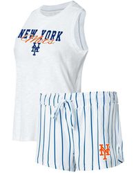 Concepts Sport - New York Mets Reel Pinstripe Tank Top And Shorts Sleep Set - Lyst
