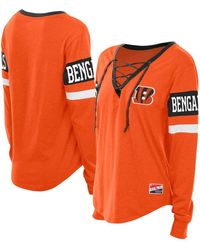 KTZ - Cincinnati Bengals Throwback Lace-up Long-sleeve T-shirt - Lyst