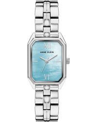 Anne Klein - Three Hand Quartz Silver-tone Alloy Link Bracelet Watch - Lyst
