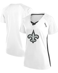Fanatics - New Orleans Saints Plus Size Glitter Lace-up V- Neck T-shirt - Lyst