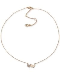 DKNY - Gold-tone Crystal Pave Double Butterfly Pendant Necklace - Lyst