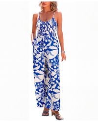 CUPSHE - Sea Salt Tropical Jumpsuit - Lyst