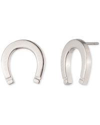 Ralph Lauren - Sterling Silver Horseshoe Stud Earrings - Lyst