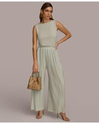 Donna Karan - Sleeveless Knit Top Pleated Pull On Pant - Lyst