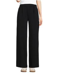 Lands' End - Petite Sport Knit High Rise Pleated Wide Leg Pants - Lyst