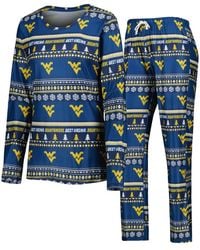 Concepts Sport - 2-piece West Virginia Mountaineers Holiday Long Sleeve Top And Pants Sleep Set - Lyst