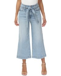 Frye - Belted High-rise Cropped Wide-leg Jeans - Lyst