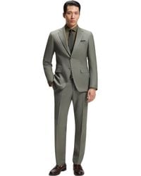 BOSS - Boss By Patterned Stretch Wool Two-piece Slim-fit Suit - Lyst